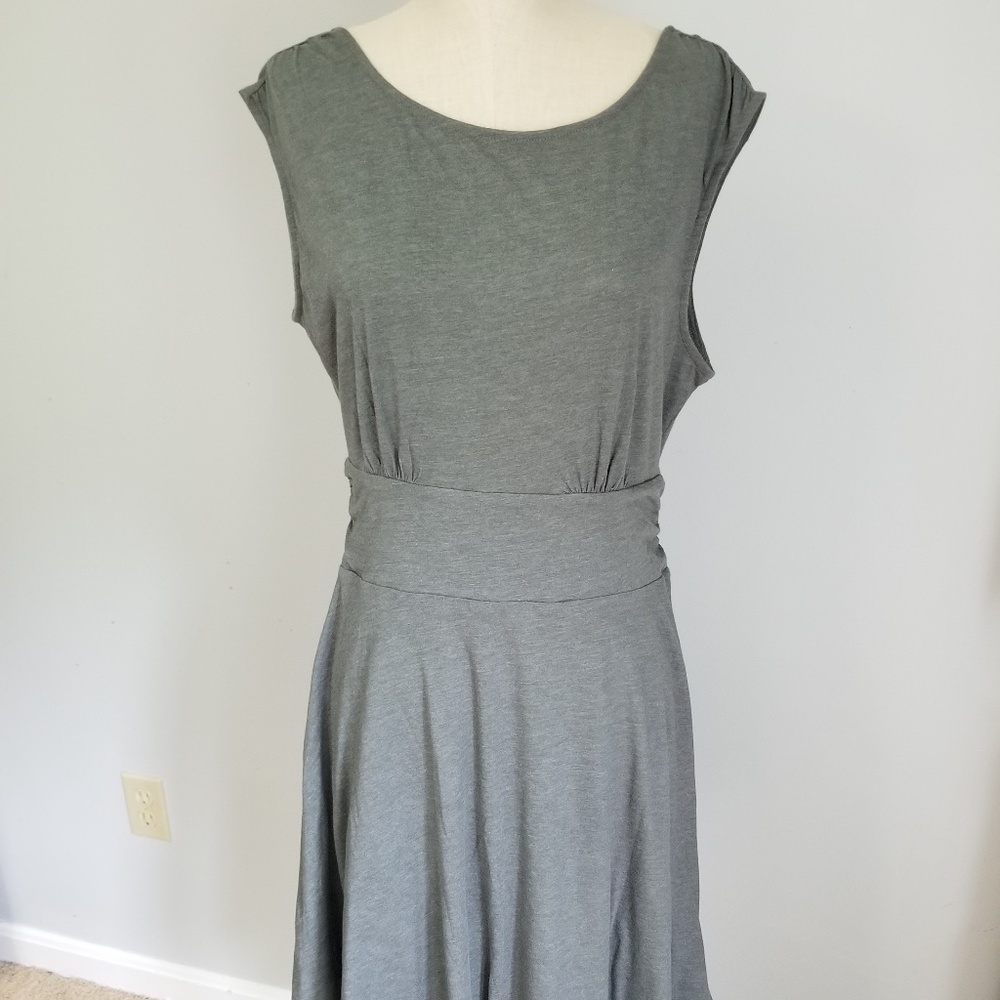 Prana dress cap sleeve scoop neck gray large NEW
